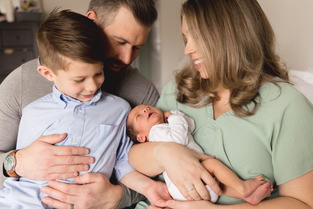 family newborn session in home